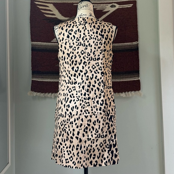 Tibi Cheetah Sateen Cotton Shift Dress in Sand Multi - Picture 6 of 12